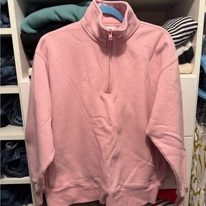 Aritzia TNA Pink Sweatfleece Boyfriend Fit